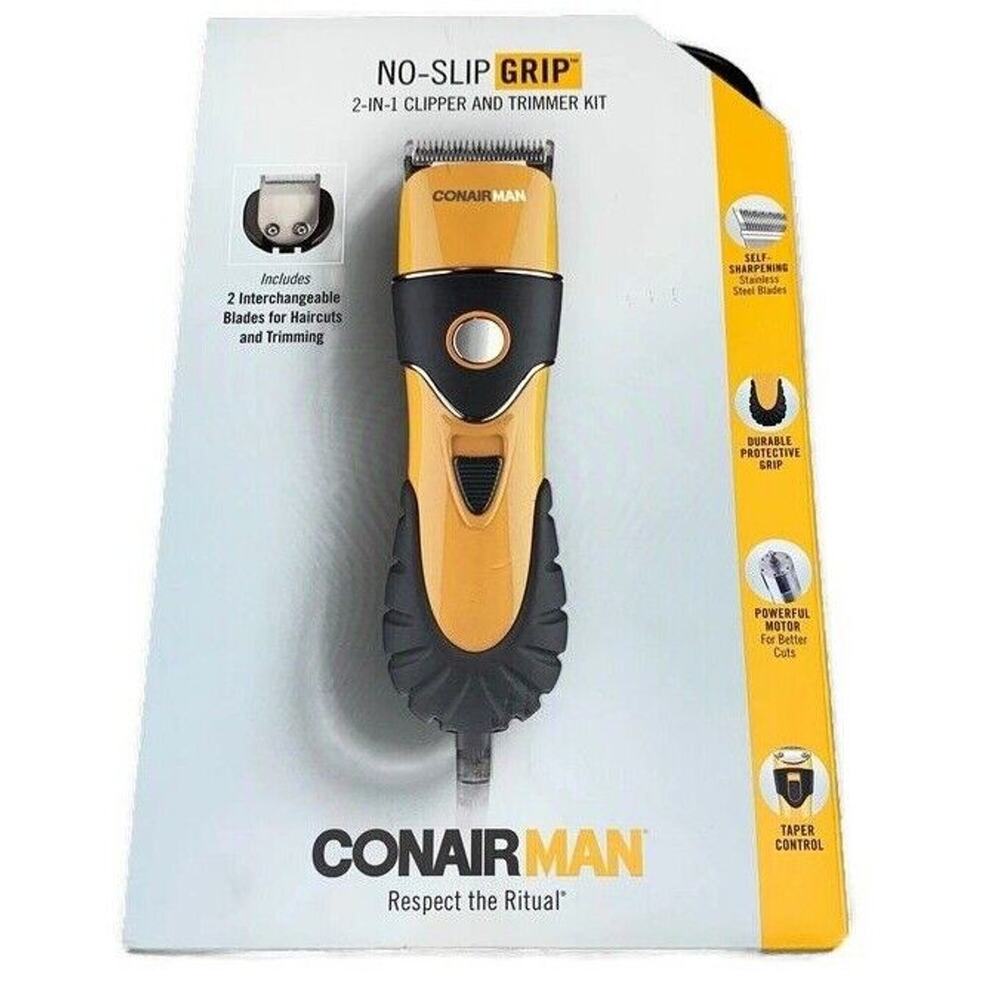 Conair Man 2-in-1 Clipper & Trimmer 2 interchangeable Blades w/Attachments 11 Pc
